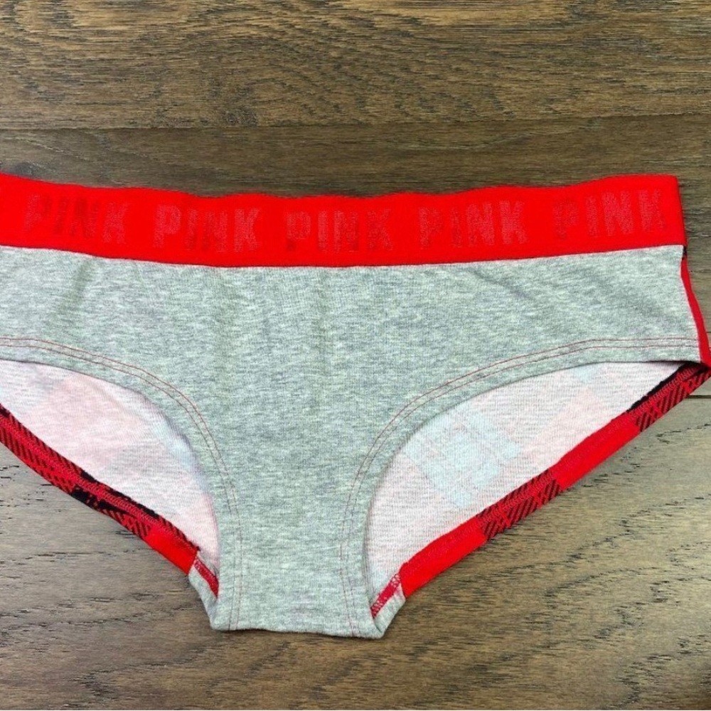 SOLD NWOT PINK VS Holiday Hipster Red/Black/Gray S - Picture 4 of 5